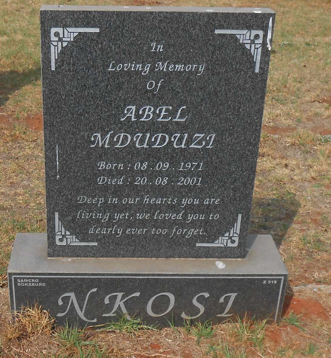 NKOSI Abel Mduduzi 1971-2001