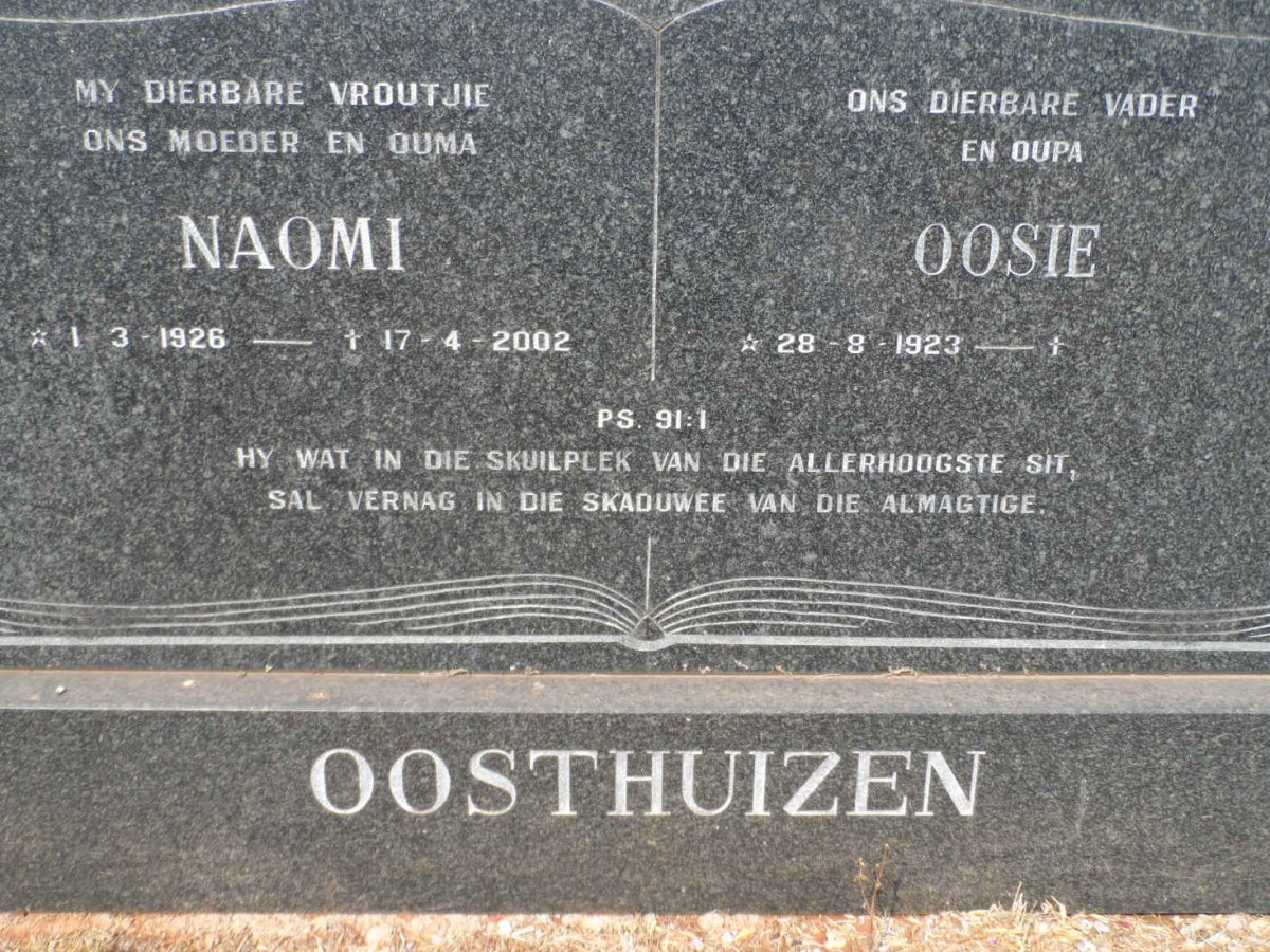 OOSTHUIZEN Oosie 1923- &amp; Naomi 1926-2002