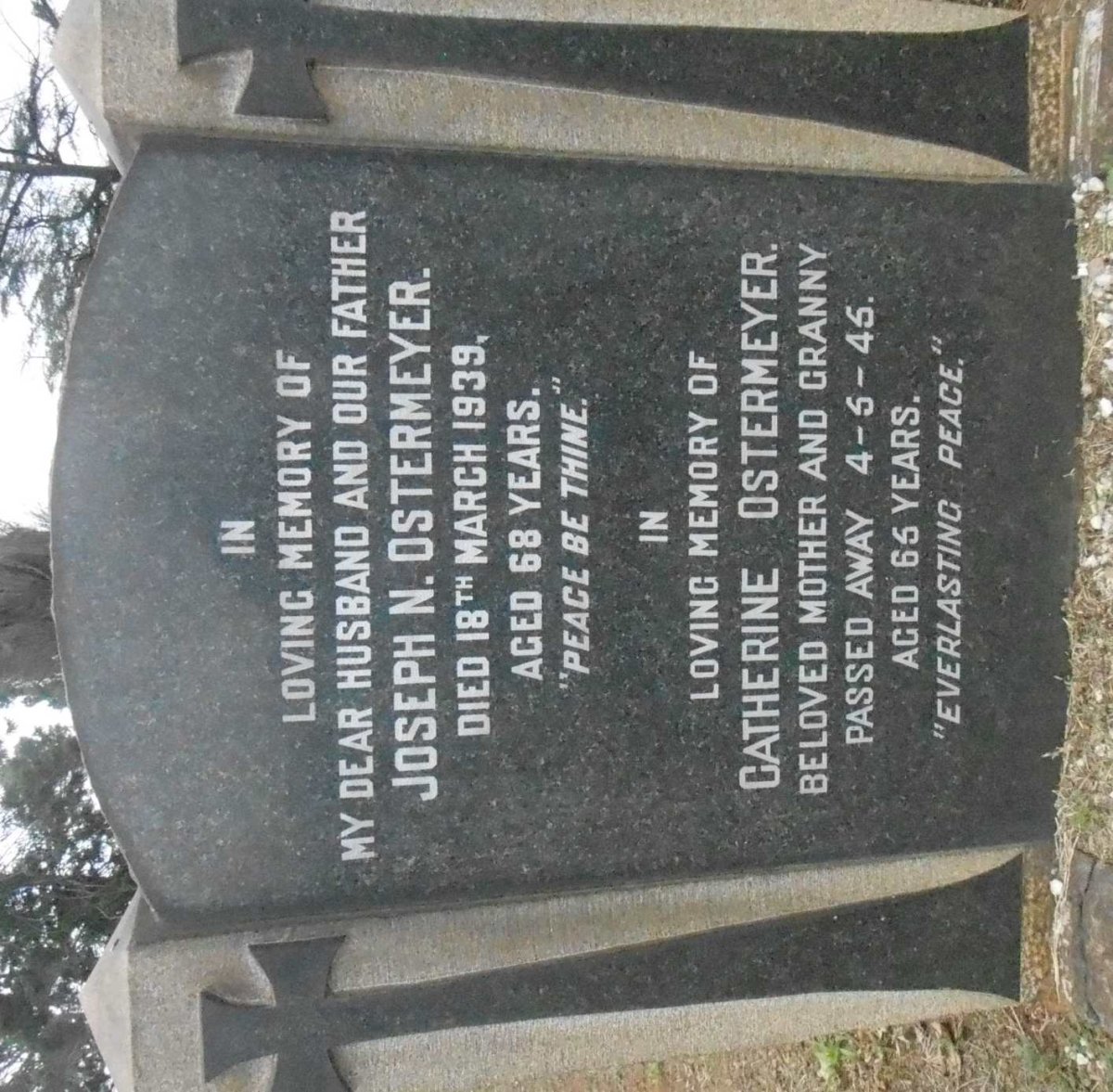 OSTERMEYER Joseph N. -1939 &amp; Catherine -1945