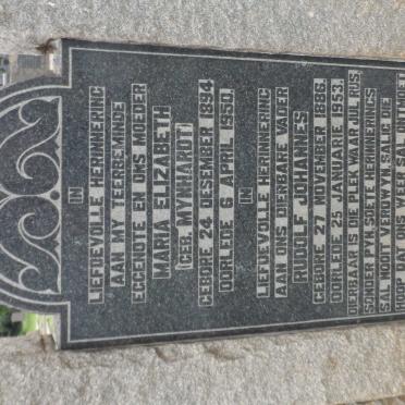 OELOFSE Rudolf Johannes 1886-1953 &amp; Maria Elizabeth MYNHARDT 1894-1950