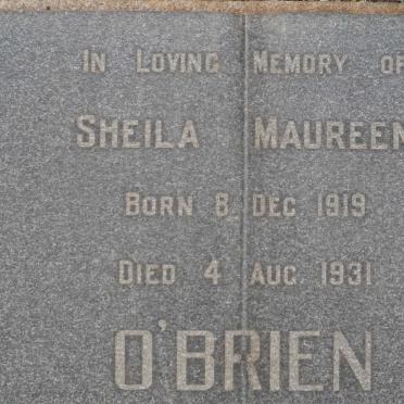 O'BRIEN Sheila Maureen 1919-1931