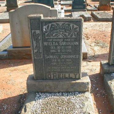 O'REILLY Samuel Johannes 1926-1927 :: O'REILLY Mitelda Sarah Ann 1928-1945