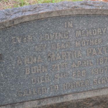 PAXTON Anna Martha 1875-1907