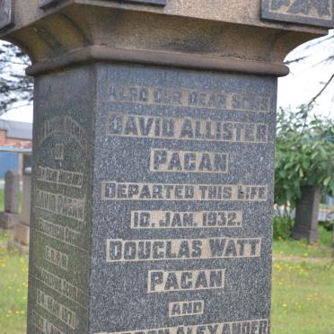 PAGAN David 1871-1932 :: PAGAN David Allister -1932 :: PAGAN Douglas Watt :: PAGAN Gordon Alexander