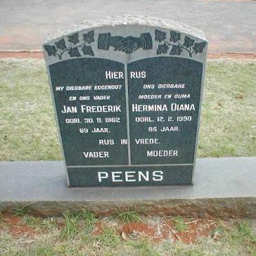 PEENS Jan Frederik -1962 &amp; Hermina Diana -1990