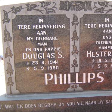 PHILLIPS Douglas S. 1941-1980 &amp; Hester J. E. 1941-2016