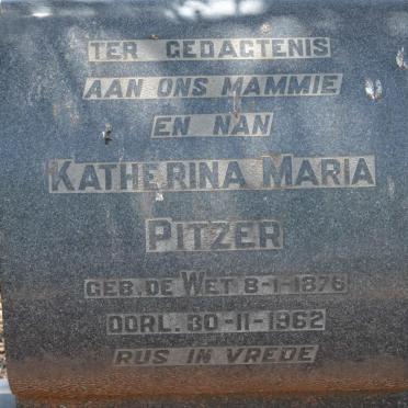 PITZER Katherina Maria nee DE WET 1876-1962