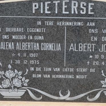 PIETERSE Albert Johannes 1905-1985 &amp; Magdalena Albertha Cornelia 1907-1975