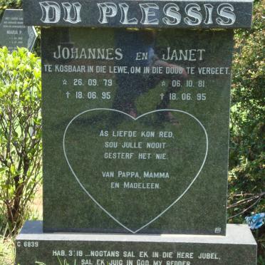 PLESSIS Johannes, du 1979-1995 &amp; Janet 1981-1995