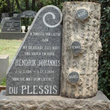 PLESSIS Hendrik Johannes, du 1914-1974