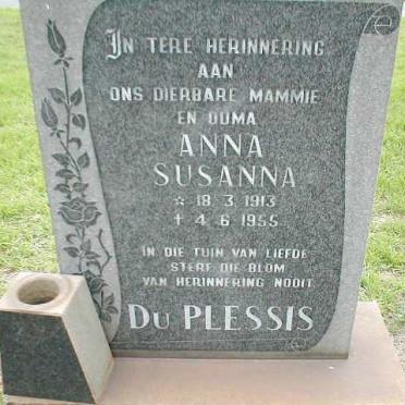 PLESSIS Anna Susanna, du 1913-1955