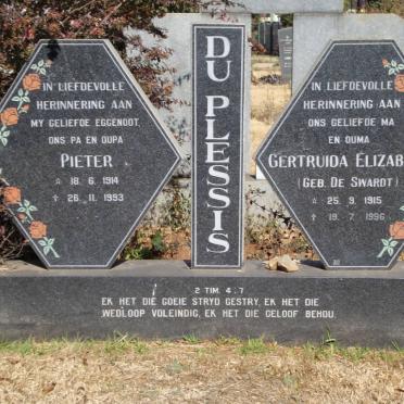 PLESSIS Pieter, du 1914-1993 &amp; Gertruida Elizabeth DE SWARDT 1915-1996