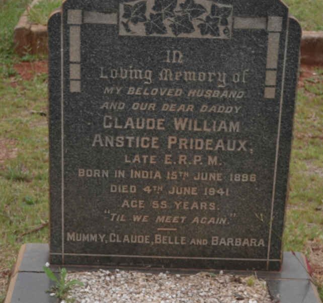 PRIDEAUX Claude William Anstice 1896-1941