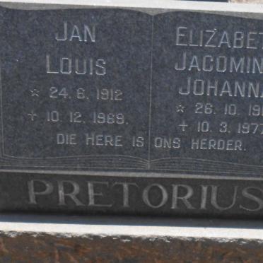 PRETORIUS Jan Louis 1912-1969 &amp; Elizabeth Jacomina Johanna 1916-1977