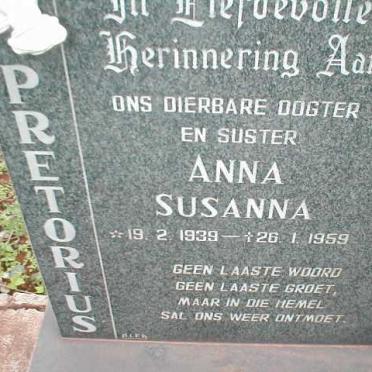 PRETORIUS Anna Susanna 1939-1959