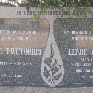 PRETORIUS Attie 1924-1973 &amp; OLIVIER Lenie formerly PRETORIUS 1929-1996