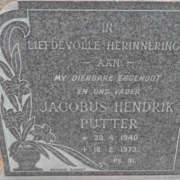PUTTER Petrus Johannes 1905-1989 &amp; Hermina Christina Johanna 1908-1977 :: PUTTER Jacobus Hendrik 1940-1973