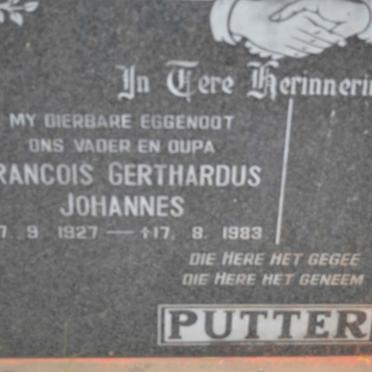 PUTTER Francois Gerthardus Johannes 1917-1983