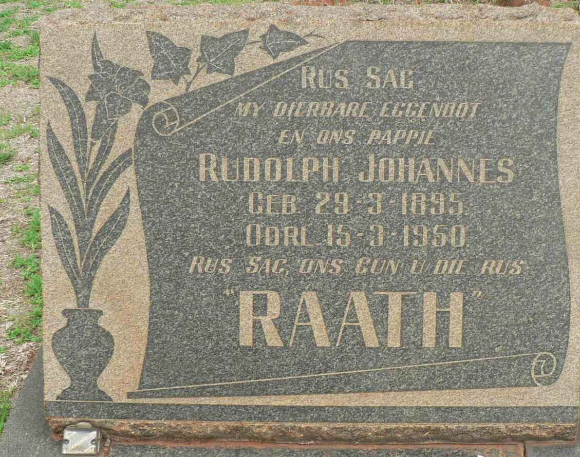 RAATH Rudolph Johannes 1895-1950