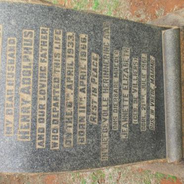 RANWELL Henry Adolphus 1866-1933 &amp; Jeannette Elizabeth DE VILLIERS -1961