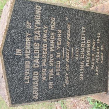 RAYMOND Armand Galois -1926 &amp; Selina Charlotte -1943