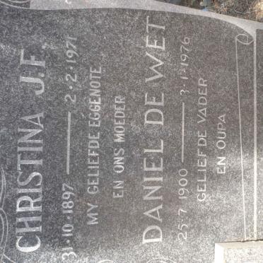 RENSBURG Daniël De Wet, J. v. 1900-1976 &amp; Christina J.F. 1897-1971