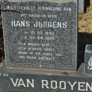ROOYEN Hans Jurgens, van 1949-1999