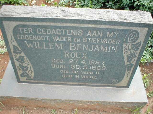 ROUX Willem Benjamin 1897-1969