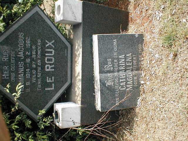 ROUX Hermanus Jacobus, le 1914-1962 &amp; Catharina Magdalena RHEEDER    192?-1980