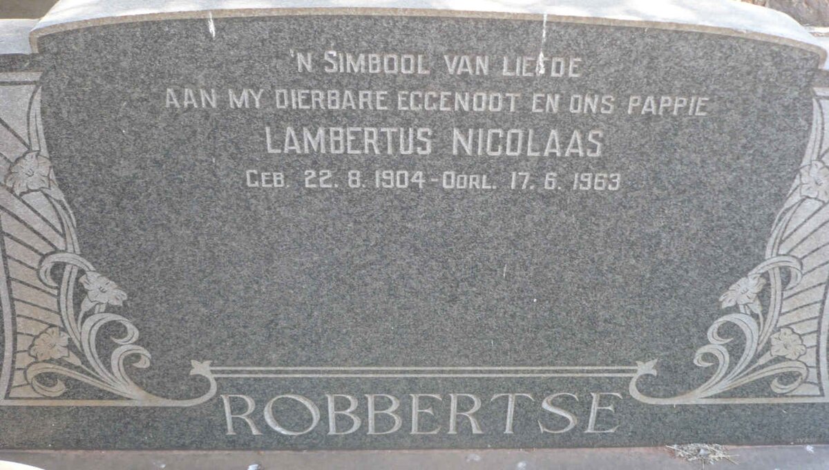 ROBBERTSE Lambertus Nicolaas 1904-1963