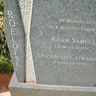 ROELOFSE Adam Samuel 1915-1978 &amp; Elizabeth Catharina 1913-1979