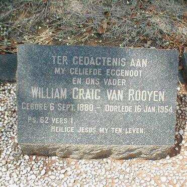 ROOYEN William Craig, van 1880-1954