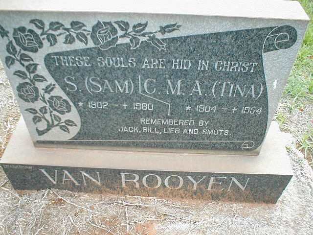 ROOYEN S., van 1902-1980 &amp; C.M.A. 1904-1954