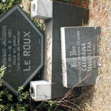 ROUX Hermanus Jacobus, le 1914-1962 &amp; Catharina Magdalena RHEEDER    192?-1980