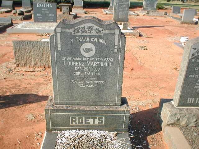 ROETS Lourenz Marthinus 1907-1946