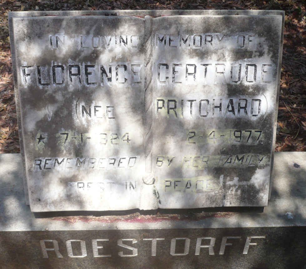 ROESTORFF Florence Gertrude nee PRITCHARD 1924-1977