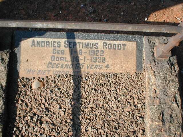 ROODT Andries Septimus 1922-1938