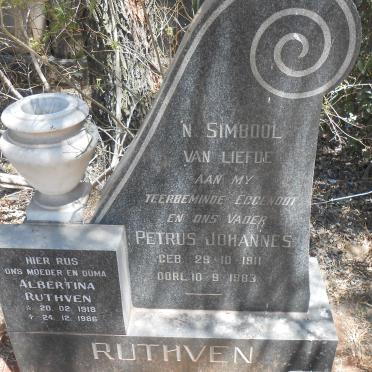 RUTHVEN Petrus Johannes 1911-1963 &amp; Albertina 1918-1986