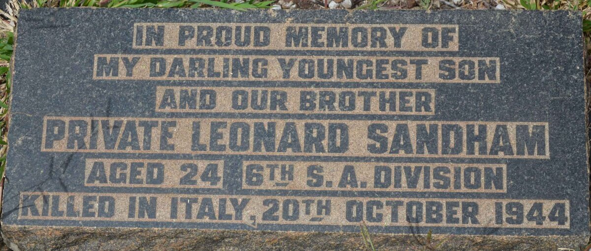 SANDHAM Leonard -1944