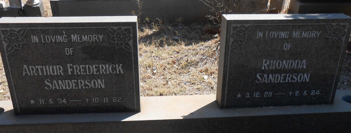 SANDERSON Arthur Frederick 1934-1982 &amp; Rhondda 1929-1984