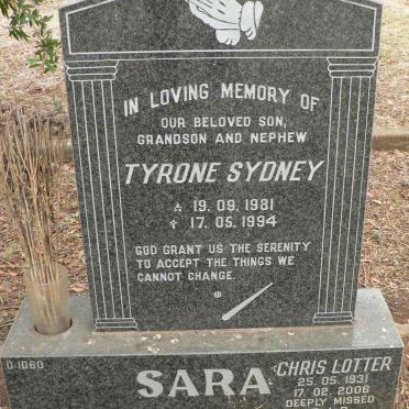 SARA Tyrone Sydney 1981-1994 :: LOTTER Chris 1931-2006