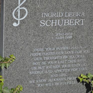 SCHUBERT Ingrid Debra 1958-1998
