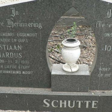 SCHUTTE Christiaan Gerhardus 1908-1983 &amp; Johanna Adriana Jacomina 1908-1987