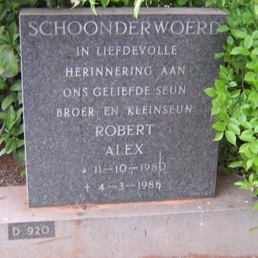 SCHOONDERWOED Robert Alex 1980-1988