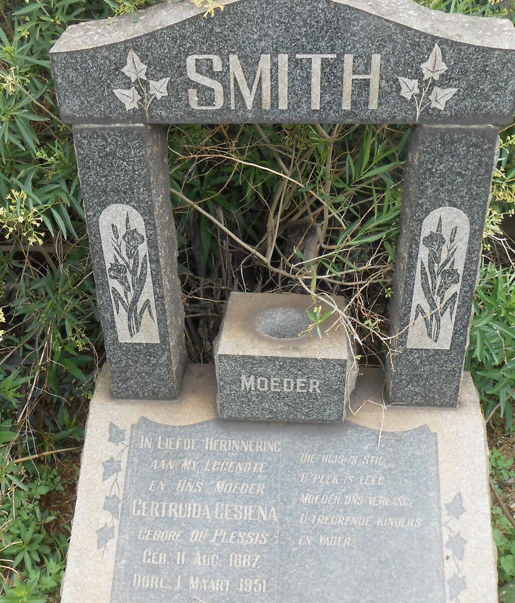 SMITH Gertruida Gesiena nee DU PLESSIS 1887-1951