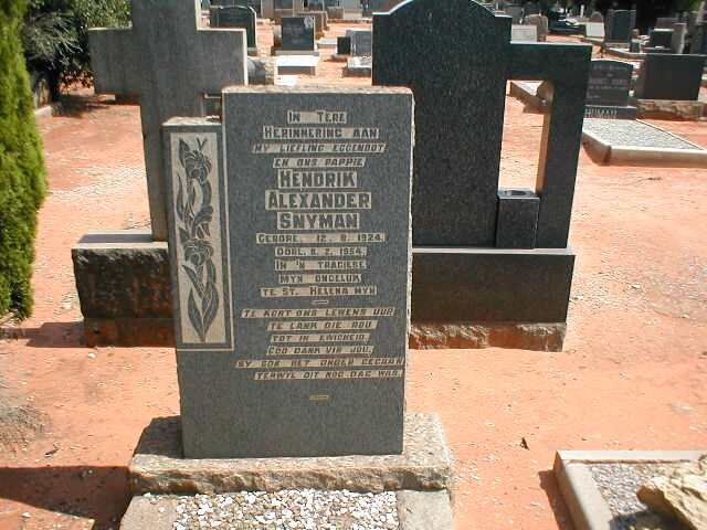 SNYMAN Hendrik Alexander 1924-1954