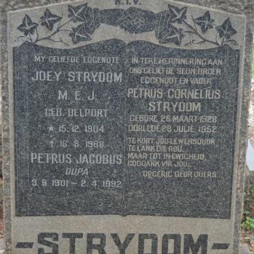 STRYDOM Petrus Jacobus 1901-1992 &amp; M.E.J. DELPORT 1904-1988 :: STRYDOM Petrus Cornelius 1928-1952
