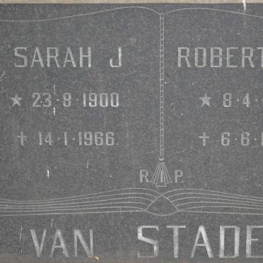 STADEN Robert M.R., van 1909-1966 &amp; Sarah J. 1900-1966