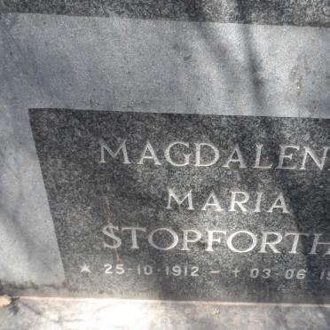 STOPFORTH Magdalena Maria 1912-1981