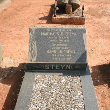 STEYN Hans Jurgens 1888-1954 &amp; Martha K.D. 1890-1942